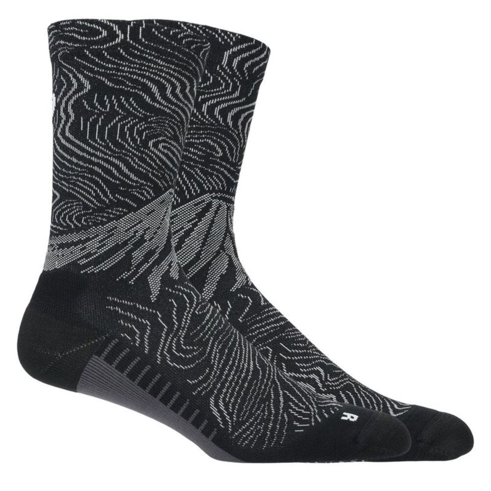 Asics Unisex Adult Patterned Crew Socks / Black/Cloud Grey